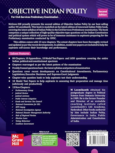 Objective Indian Polity (English) by M Laxmikanth for UPSC CSE 2025 | 2nd edition (latest) with 13 new chapters | Civil Services Prelims Exam | State PSCs exams/ PCS exams | 1650 questions covering the entire syllabus and 10 Model Test Papers - Image 7