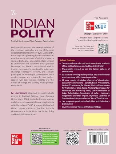 Indian Polity (English) by M Laxmikanth for UPSC CSE 2025 | 7th edition (latest) | Civil Services Exam - Prelims, Mains and Interview | State PSCs exams/ PCS exams | Exclusive access to McGraw Hill edge online platform: Practice tests, Expert sessions, Pr - Image 6