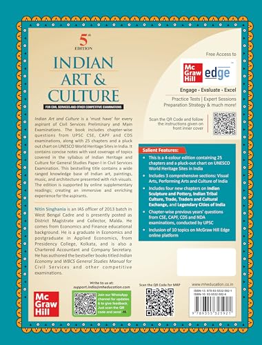 Indian Art and Culture (English) by Nitin Singhania (IAS) for UPSC CSE 2025 | 5th edition (latest) - Multicolour book | Civil Services Exam - Prelims, Mains and Interview | State PSCs exams/ PCS exams | Exclusive access to McGraw Hill edge online platform - Image 7