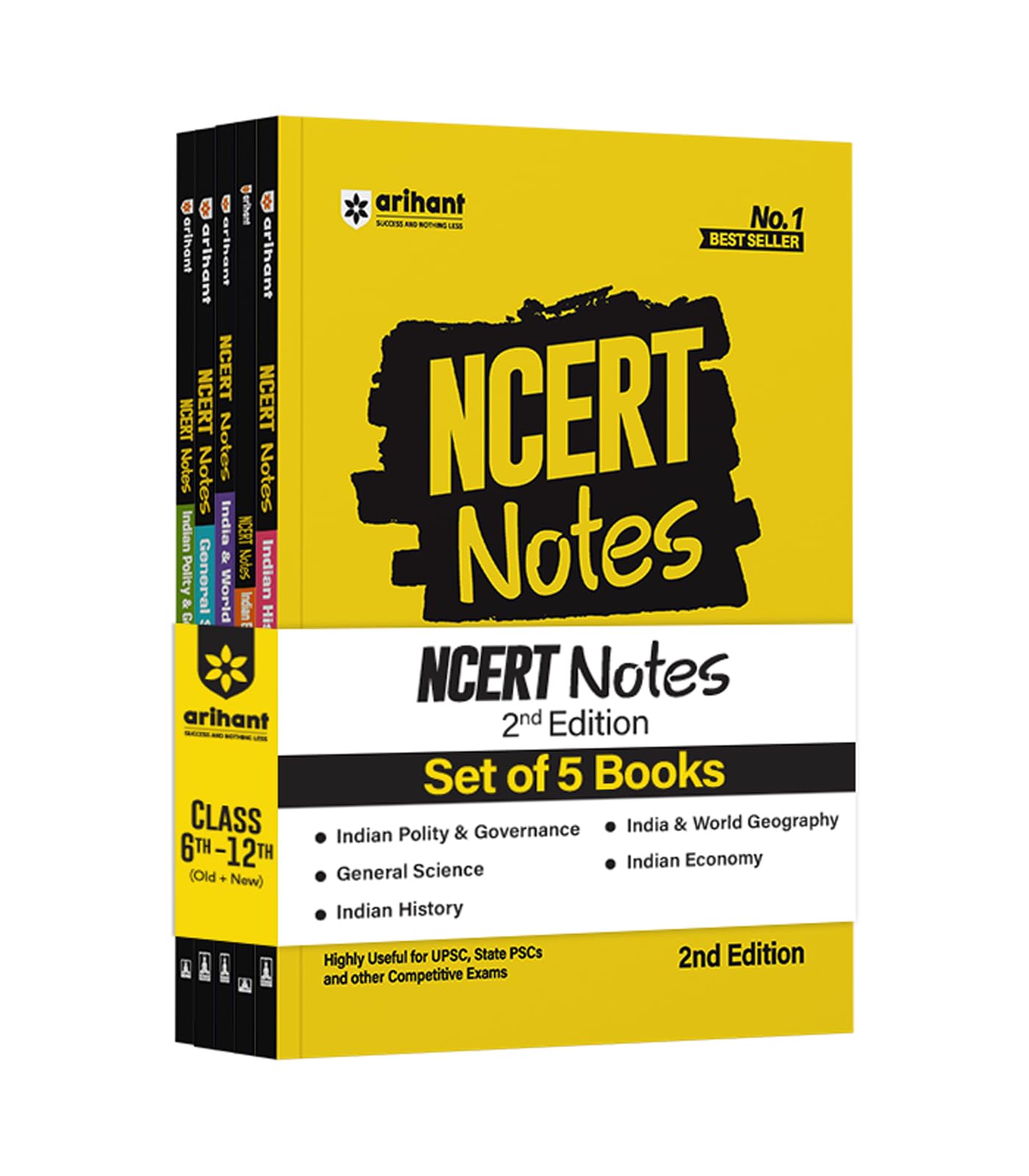 Arihant NCERT Notes India and Economy,Indian Polity and Governance,India and World Geography,Indian History,General Science for Class 9-12 (Old + New) | UPSC, State PSC and Competitive Exams Preparation | Flow Charts, Maps and Diagrams | 2nd Edition | Geo