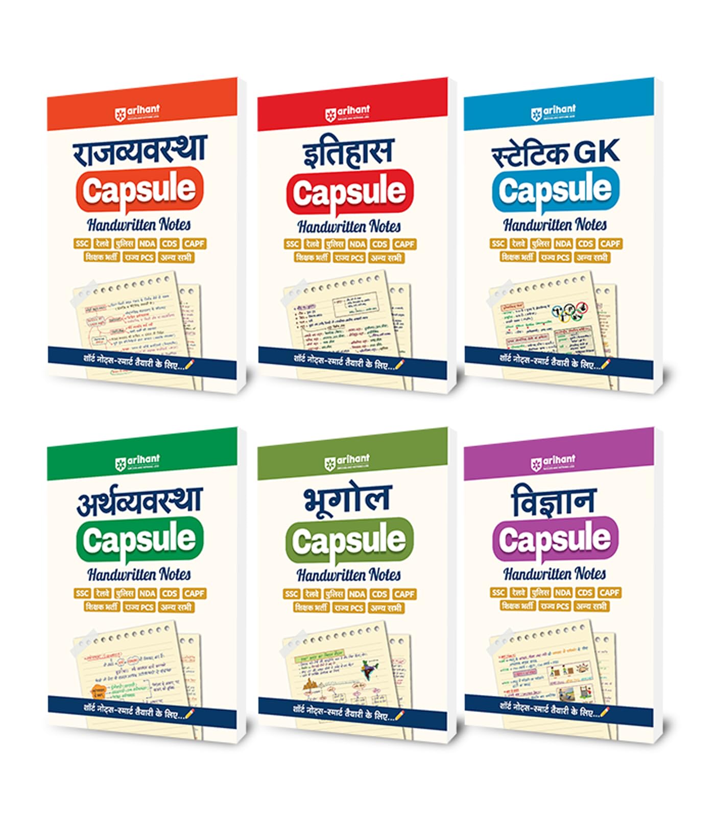 Arihant Rajvyavastha, Vigyan, Iithas, Bhoogol, Arthvyastha and Static Gk Capsule Handwritten Notes | For SSC, Railway, Police, NDA, CDS, CAPF, State PCS & Other Exams | Short Notes for Smart Preparation | Exam 2025-26 | Hindi Medium - Image 8
