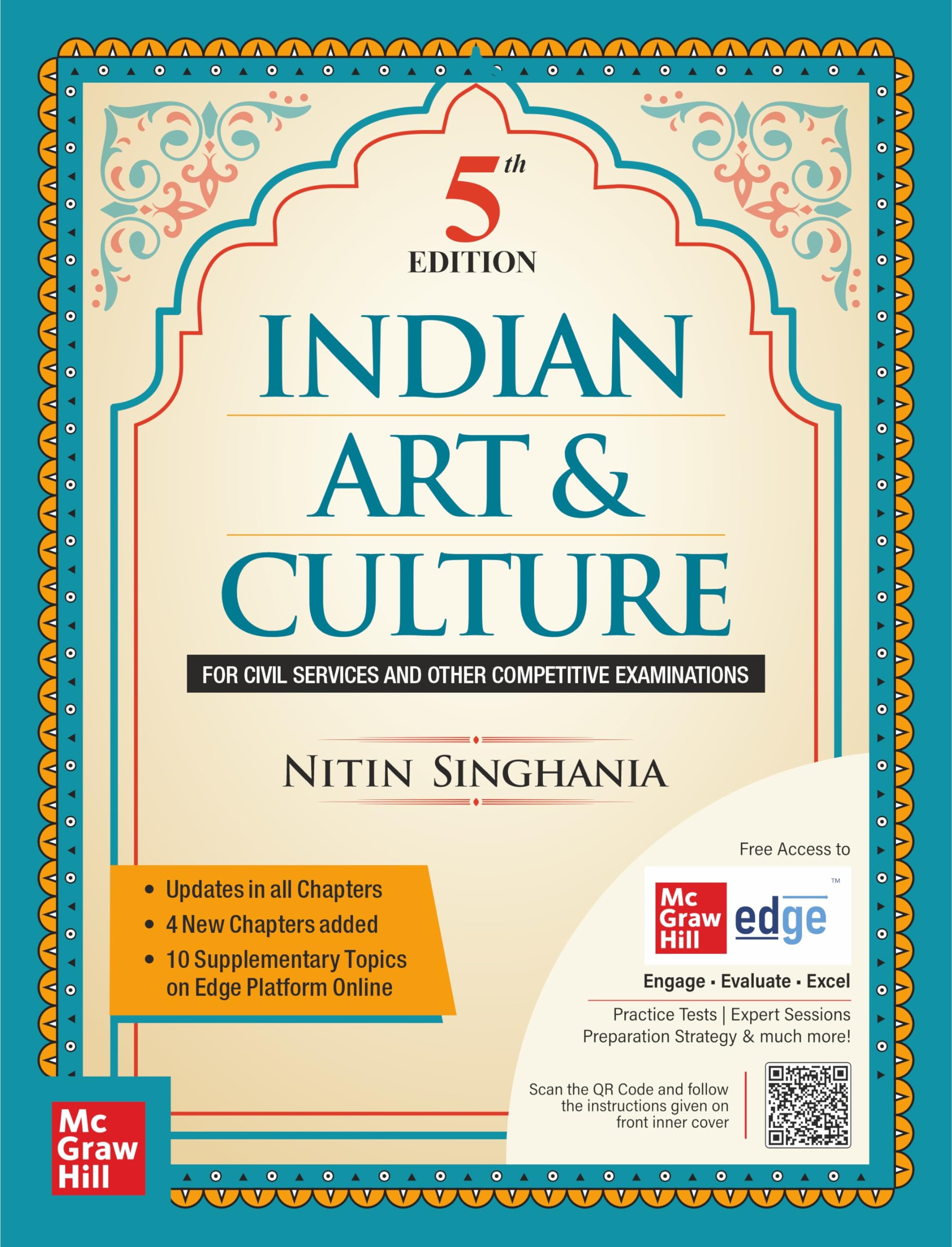 Indian Art and Culture (English) by Nitin Singhania (IAS) for UPSC CSE 2025 | 5th edition (latest) - Multicolour book | Civil Services Exam - Prelims, Mains and Interview | State PSCs exams/ PCS exams | Exclusive access to McGraw Hill edge online platform