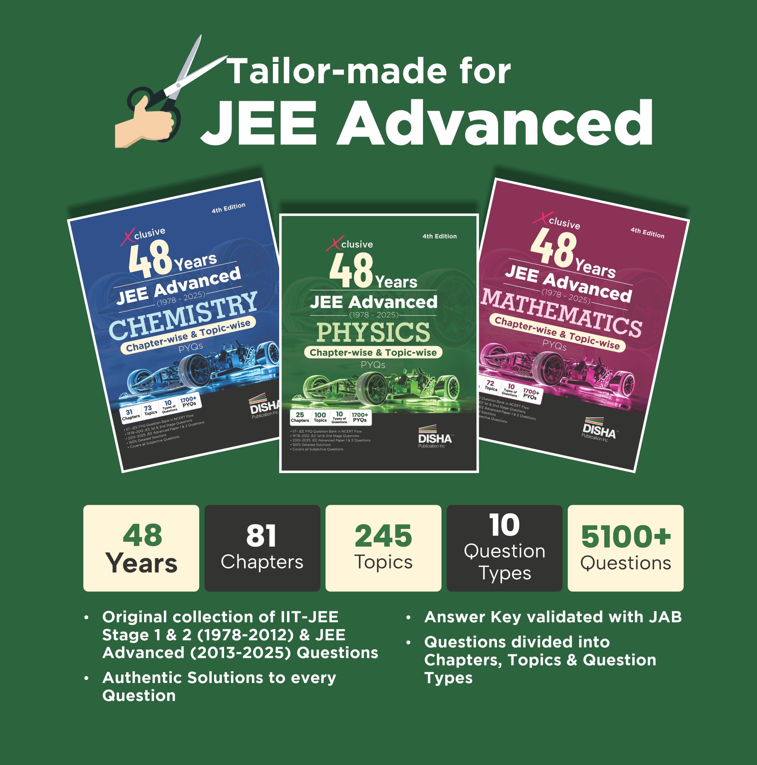 Disha Xclusive 48 Years JEE Advanced (1978 - 2025) Physics, Chemistry & Mathematics Chapter-wise & Topic-wise PYQs Book 4th Edition | Solved Papers Question Bank in NCERT Flow for JEE 2026 - Image 8