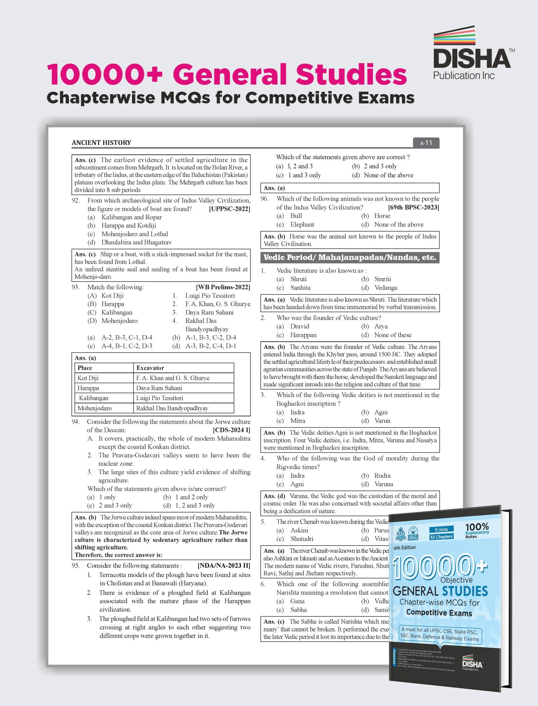 Disha 10000+ Objective General Studies Chapter-wise MCQs for Competitive Exams 6th Edition | Previous Year GS PYQs Question PYQs Bank with 100% Explanatory Notes | General Knowledge & Current Affairs - Image 3