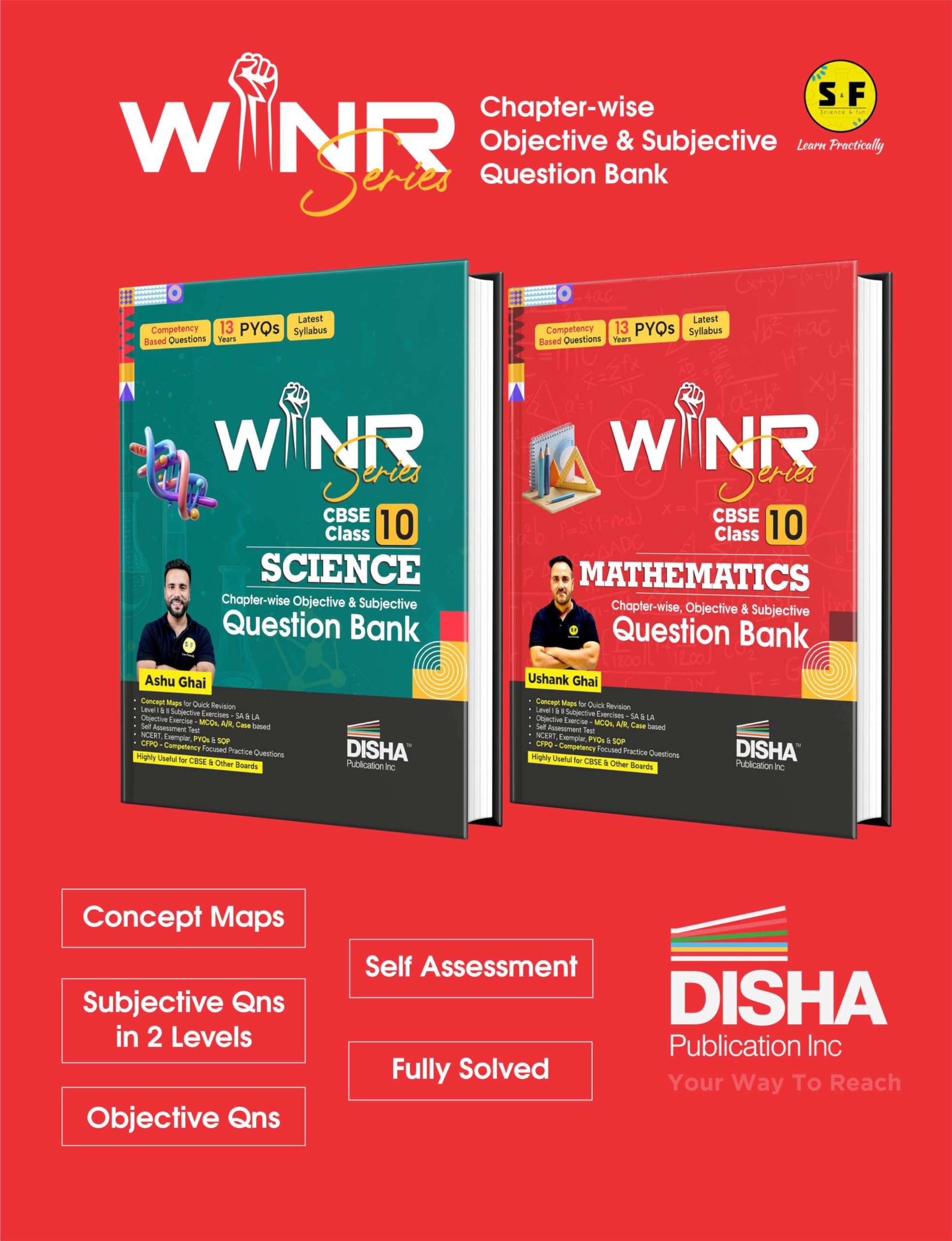 Disha Combo (set of 2 Books) WINR Series CBSE Class 10 Science & Mathematics Chapter-wise Objective & Subjective Question Bank| Competency (CFPQ) Questions | Books by Ashu & Ushank Ghai for 2026 Exam - Image 6
